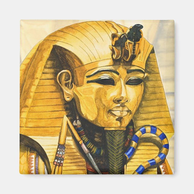 Toutankhamon guld maskvattenfärg magnet (Framsidan)