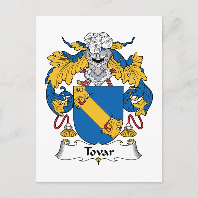 Tovar Family Crest Vykort (Framsida)