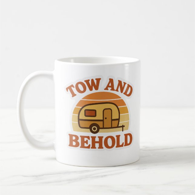 Tow and Behold | Funny Caravan Mug Kaffemugg (Vänster)