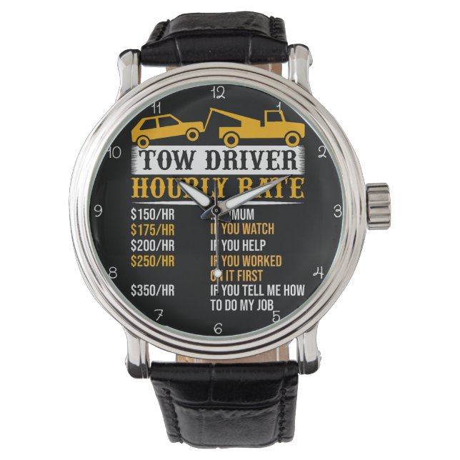 Tow Driver Hourly Rate Chart Armbandsur (Framsida)