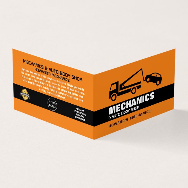 Tow Lastbil, automatisk mekanik och reparation, de Visitkort (Utsida)