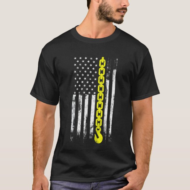 Tow Lastbil-drivrutin för tunn Gult USA flagga-dra T Shirt (Framsida)