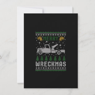 Tow Lastbil jul Merry Wlevermas Ugly Sweater Ta Inbjudningar