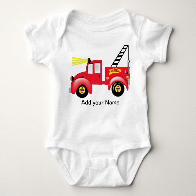 Tow Lastbil "lägg till ditt eget namn" Tee (Framsida)