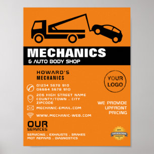 Tow Lastbil, reklam för automatisk mekanik och rep Poster