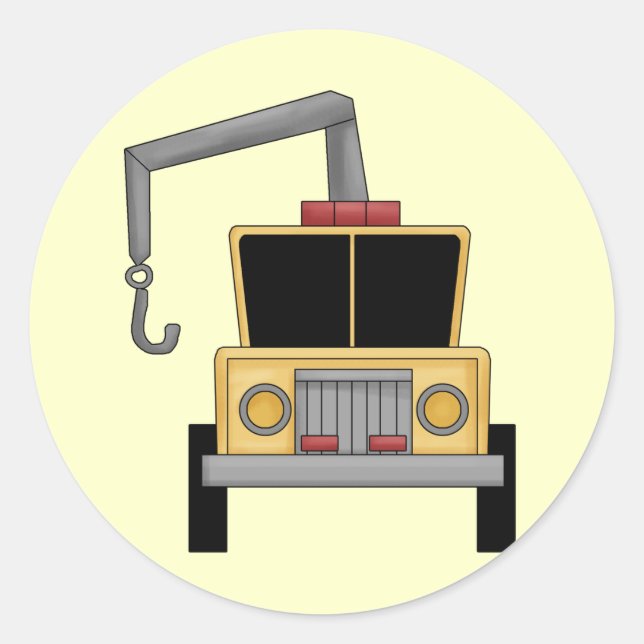 Tow Lastbil Runt Klistermärke (Framsida)