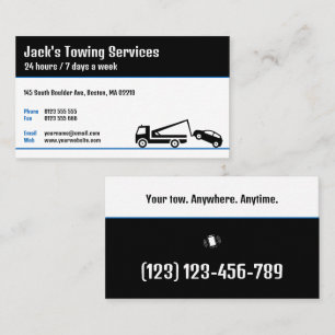 Tow Lastbil Services Din bogsering var som helst Visitkort