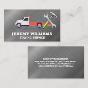 Tow Lastbil Services Metallisk Hammer Wrench L Visitkort