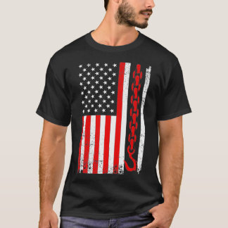 Tow Truck Driver Gift Men USA Flag Towing Hook For T Shirt