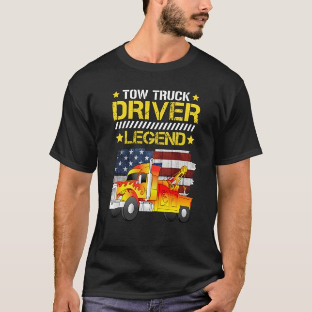 Tow truck driver legend t shirt (Framsida)