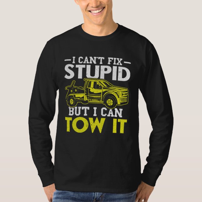 Tow Truck Driver Wrecker Towing T Shirt (Framsida)