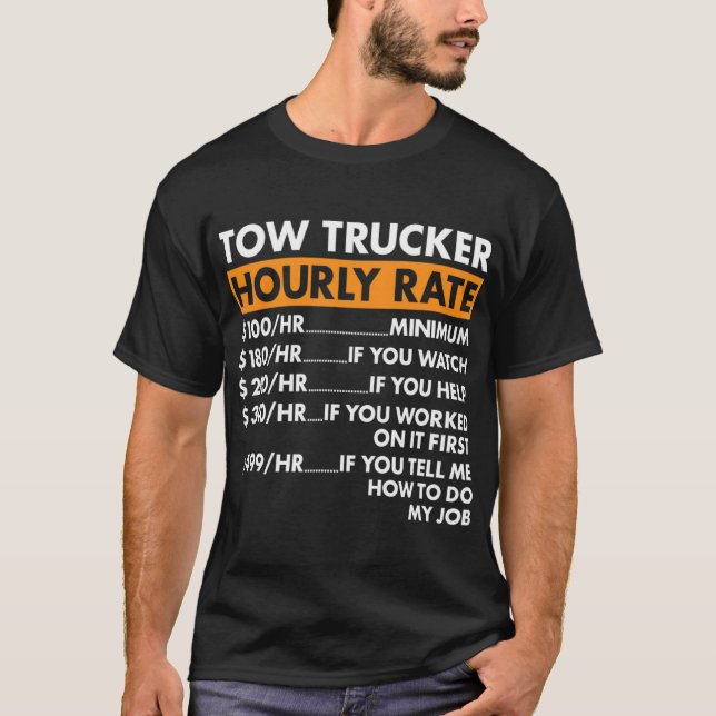 Tow Trucker timtaxa Tow Lastbil operator T Shirt (Framsida)