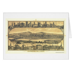 Towanda panorama- karta för PA - 1880 Hälsningskort