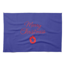 towel with Christmas writing