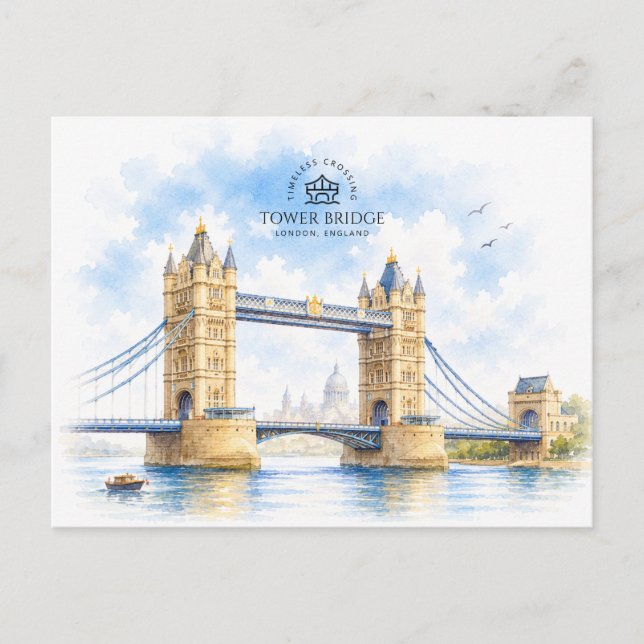 Tower Bridge, London, England, Ikoniskt Landmärke Vykort (Framsida)