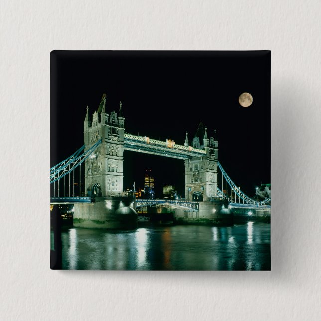 Tower Bridge nattetid, London, England Knapp (Framsida)