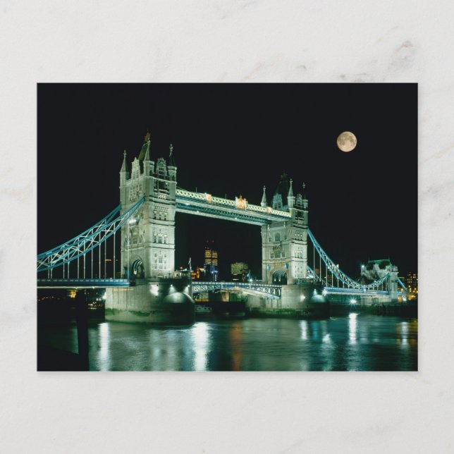 Tower Bridge nattetid, London, England Vykort (Framsida)
