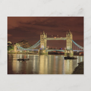 Tower Bridge nattetid, London Vykort