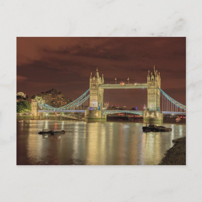 Tower Bridge nattetid, London Vykort (Framsida)