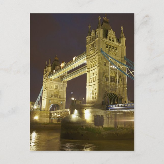 Tower Bridge och floden Themsen i skymningen, Lond Vykort (Framsida)