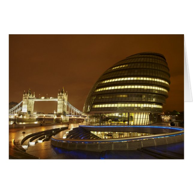 Tower Bridge, och Greater London Authority Hälsningskort (Framsidan Horizontal)