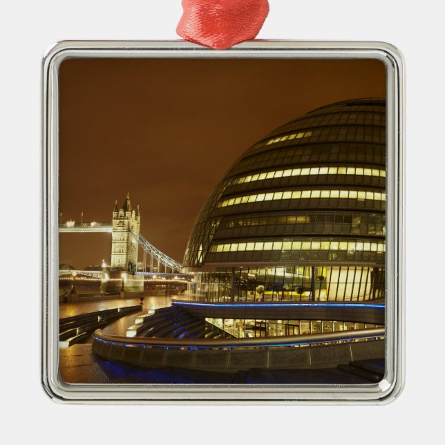 Tower Bridge, och Greater London Authority Julgransprydnad Metall (Framsidan)