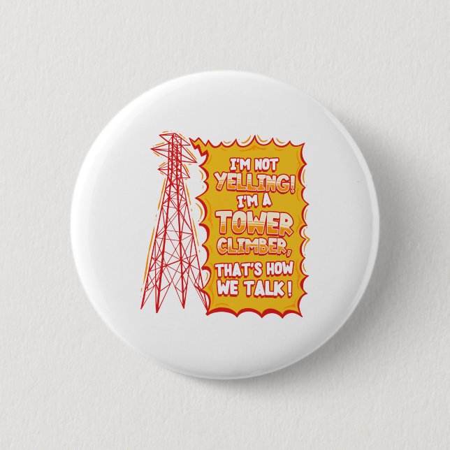 Tower Climber Industrial Climber Sticker  Knapp (Framsida)