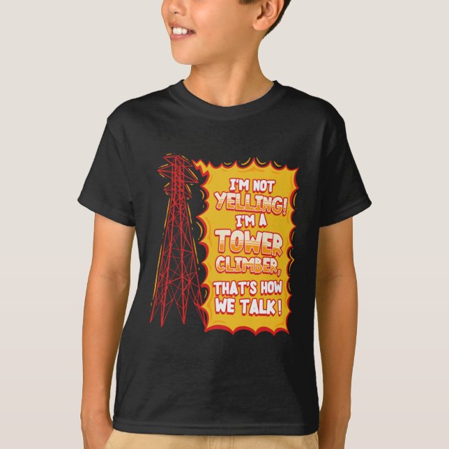 Tower Climber Industrial Climber Sticker  T Shirt (Framsida)