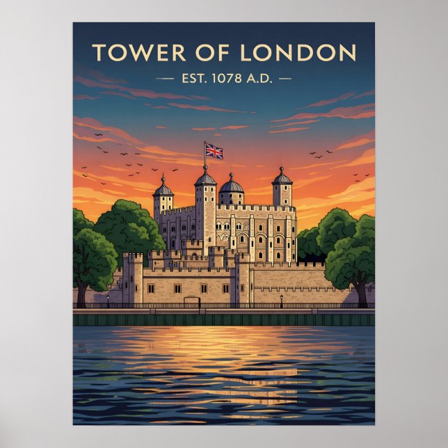 Tower of London vid solnedgång Poster (Framsidan)