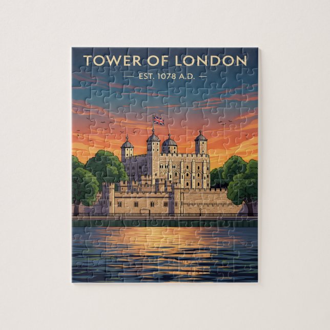 Tower of London vid solnedgång Pussel (Vertikal)