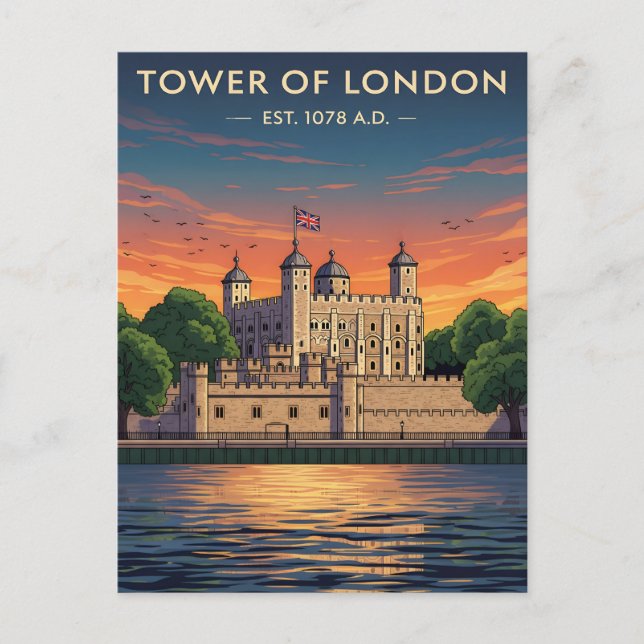 Tower of London vid solnedgång Vykort (Framsida)