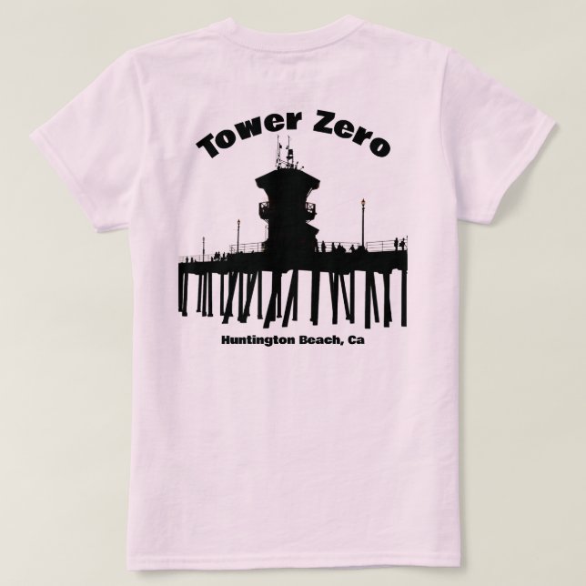 Tower Zero Silhouette - Huntington Beach Pier  T Shirt (Design baksida)