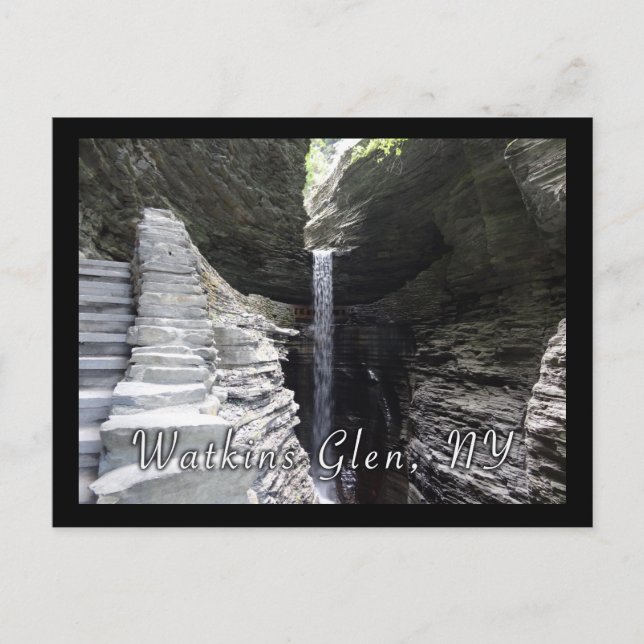 Towering Waterfall Watkins Glen Vykort (Framsida)