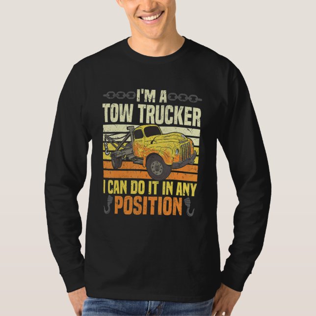 Towing  Tow Trucker T Shirt (Framsida)