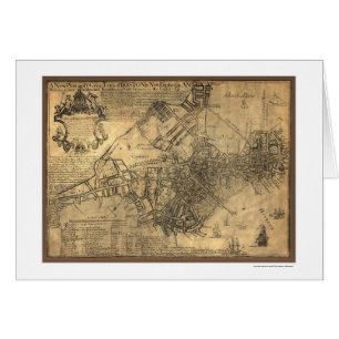 Town av den Boston kartan - 1769 Hälsningskort