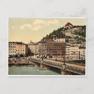 Town bridge, Convent and Kapuzinerberg, Salzburg Vykort