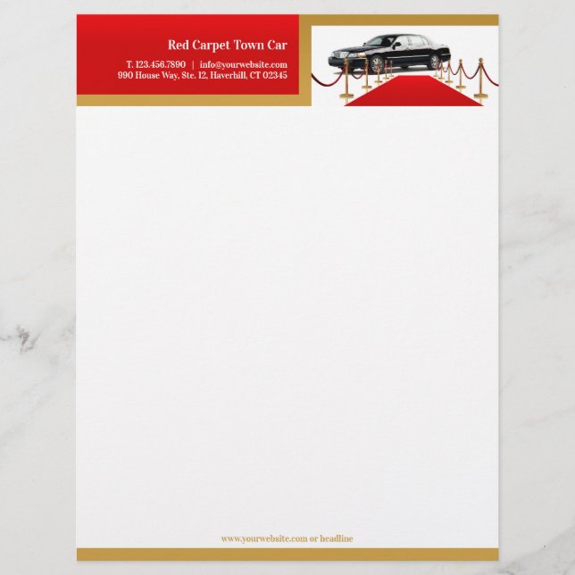 Town Car Letterhead Brevhuvud (Framsida)