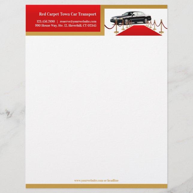 Town Car Letterhead Brevhuvud (Framsida)