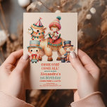 Town Cute Kids Carnival Circus show 1st Birthday Inbjudningar<br><div class="desc">Stega högerna upp till den mest hederliga showen i stan med vår moderna Cute Circus Carnival-festival 1:a födelsedagsinbjudan! Den här charmerande inbjudan ger dig magin i en cirkuskarneval-höger och skapar en underbar och minnesvärd upplevelse för din lilla speciella dag. Blev upprörd över cirkusen när du inbjudan dina kära blir en...</div>