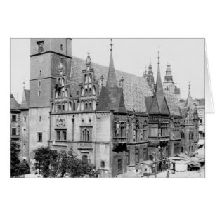 Town Hall, Breslau Poland, 1910 Hälsningskort