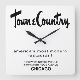 Town & Land Restaurants, Chicago, IL Fyrkantig Klocka
