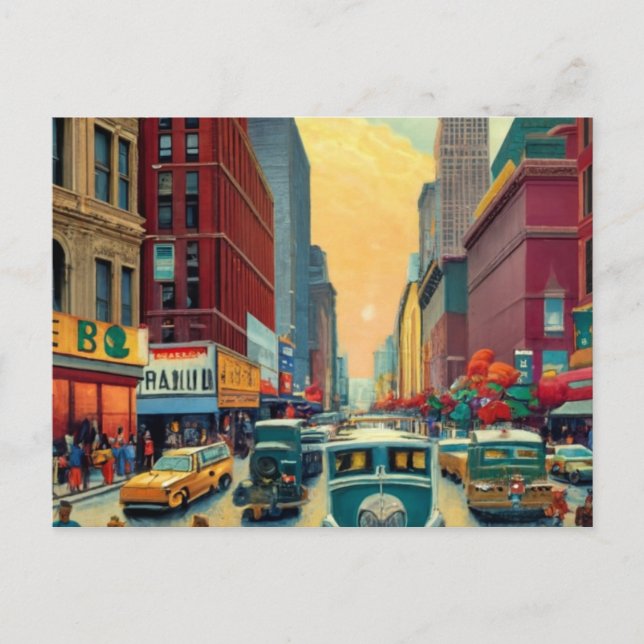 Town new york helg vykort (Framsida)