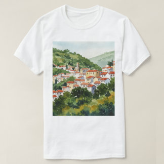 Town on a green hill t shirt