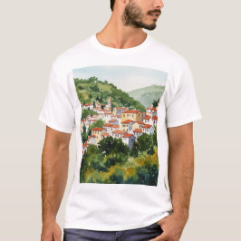 Town on a green hill t shirt