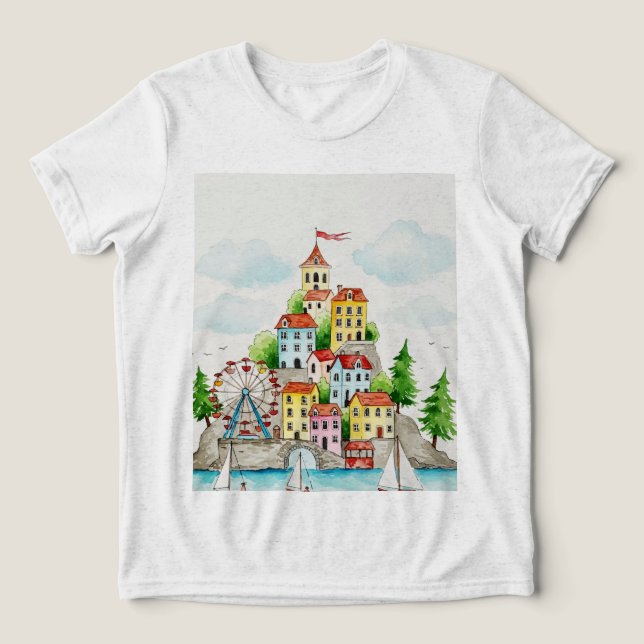  Town on an island T Shirt (Design Framsida)
