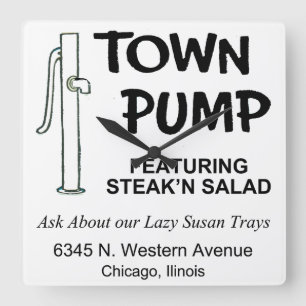 Town Pump Restaurant, Chicago, Illinois Fyrkantig Klocka