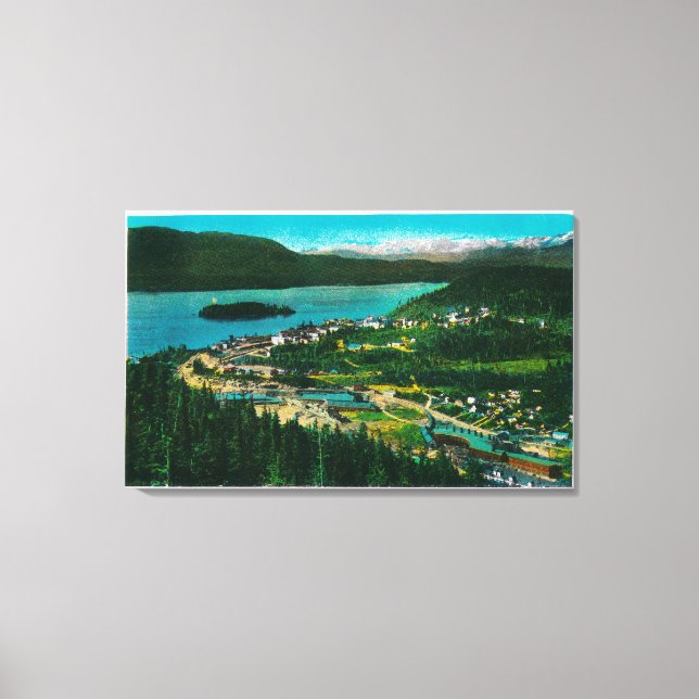 Town View of Cordova, AlaskaCordova, AK Canvastryck (Framsida)