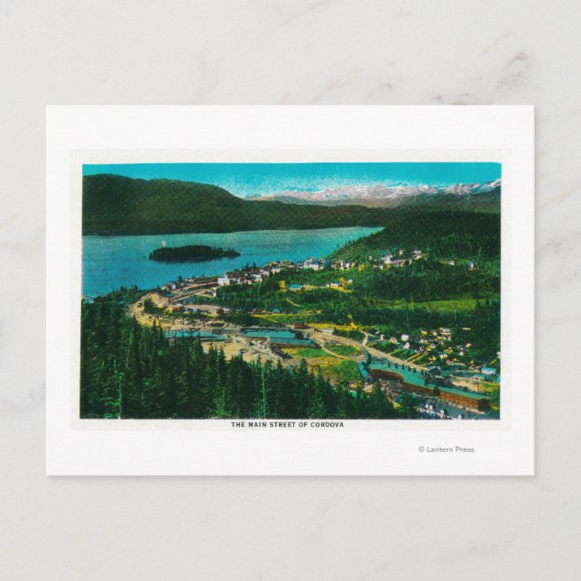 Town View of Cordova, AlaskaCordova, AK Vykort (Framsida)