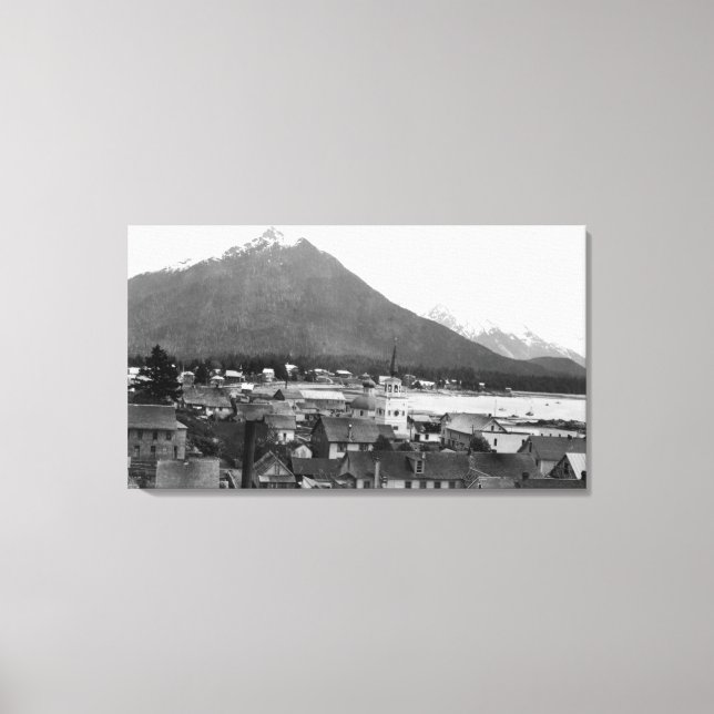 Town View of Sitka, Alaska PhotographSitka, AK Canvastryck (Framsida)