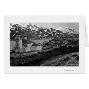 Town View of Unalaska, Alaska Photograph Hälsningskort